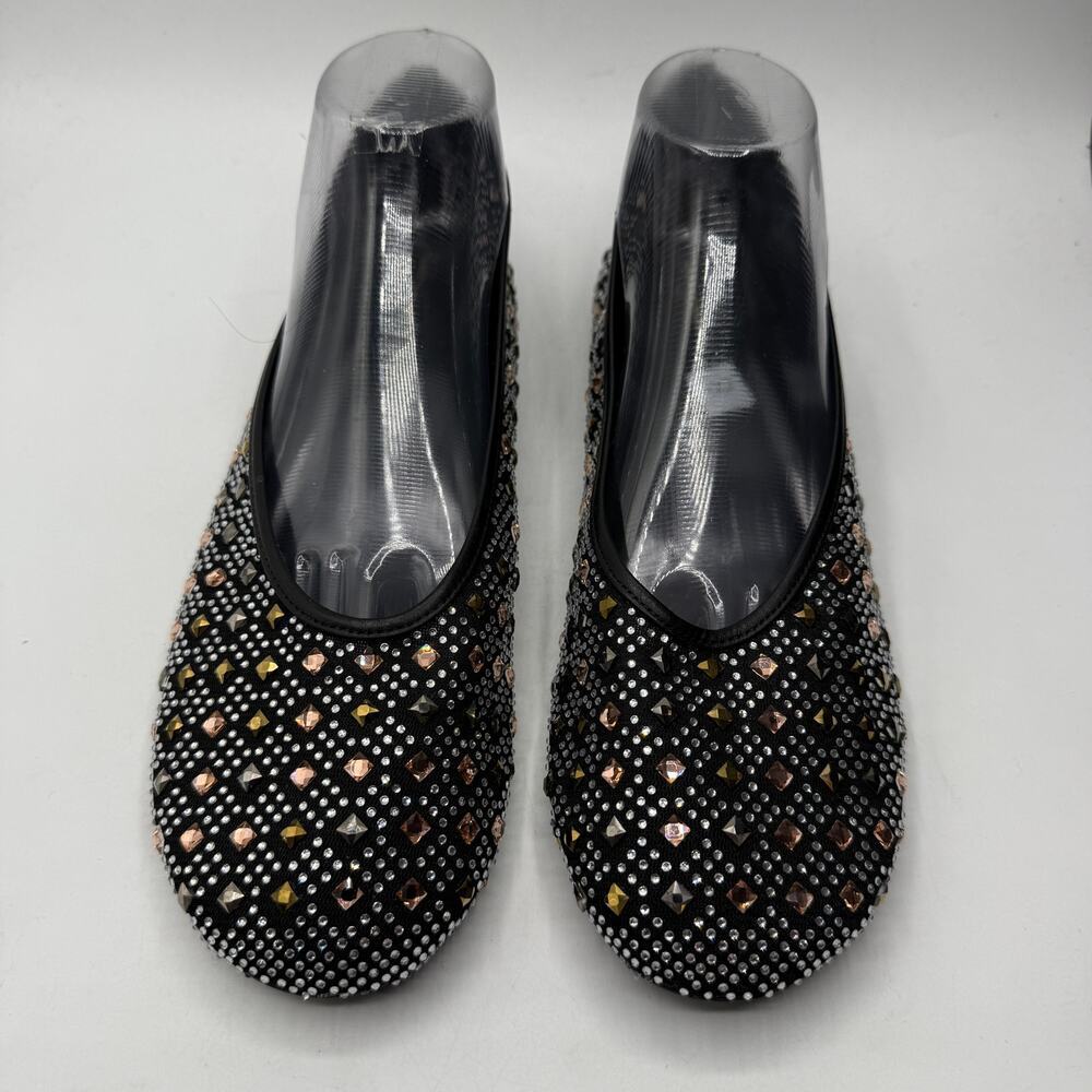 Anthropologie Women's Glitz Mesh Flats Shoes Black Size 10 - Picture 3 of 12